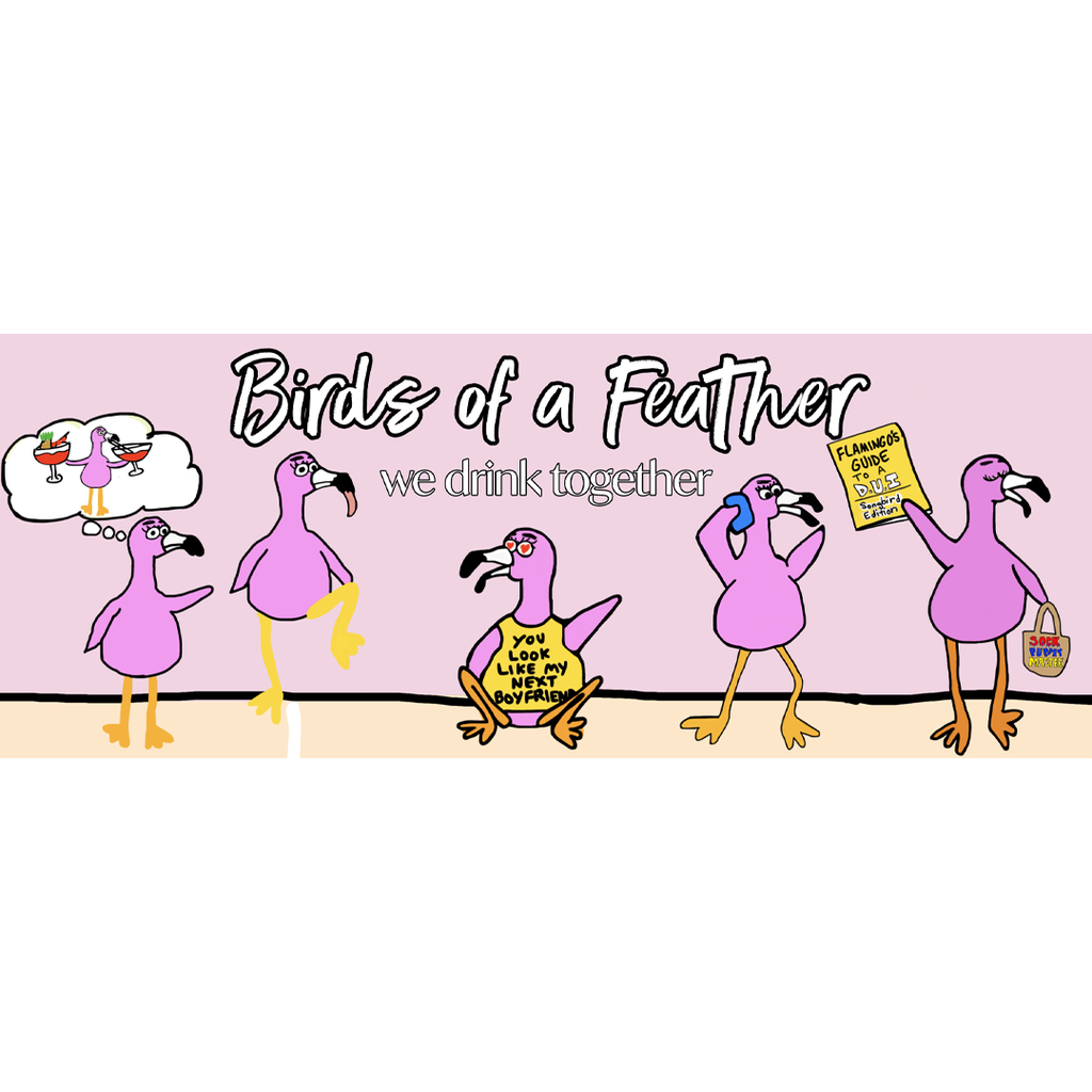 Sock Puppet Master "Birds of a Feather" Flamingos Mug