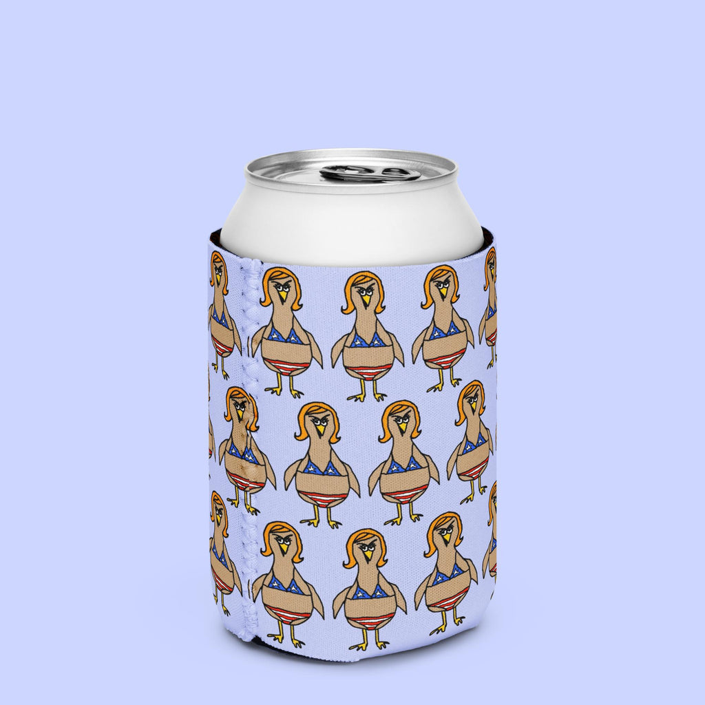 Sock Puppet Master Bikini Chicken Can Cooler