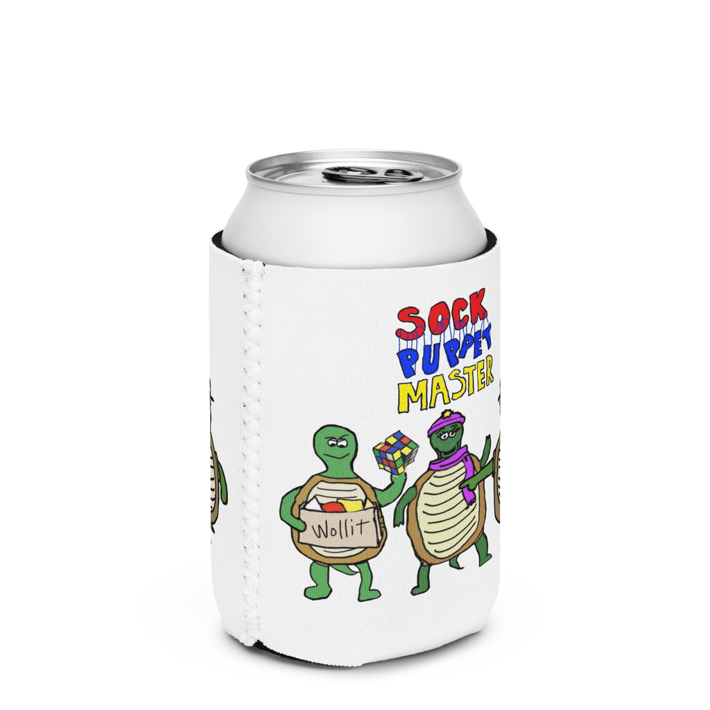 Sock Puppet Master Turtle Trio Can Cooler