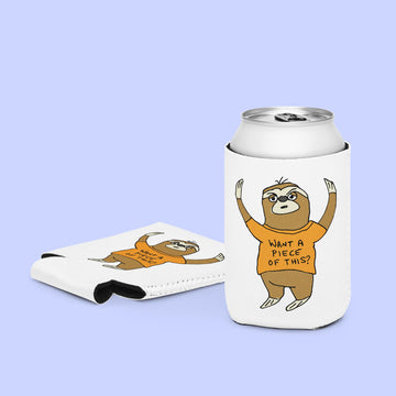 Sock Puppet Master "Piece of This" Sloth Can Cooler