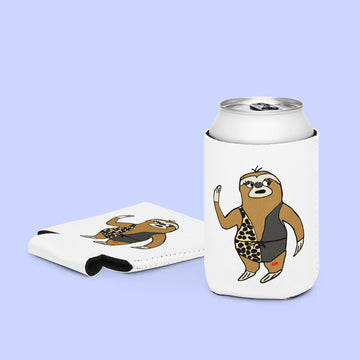 Sock Puppet Master Bikini Sloth Can Cooler