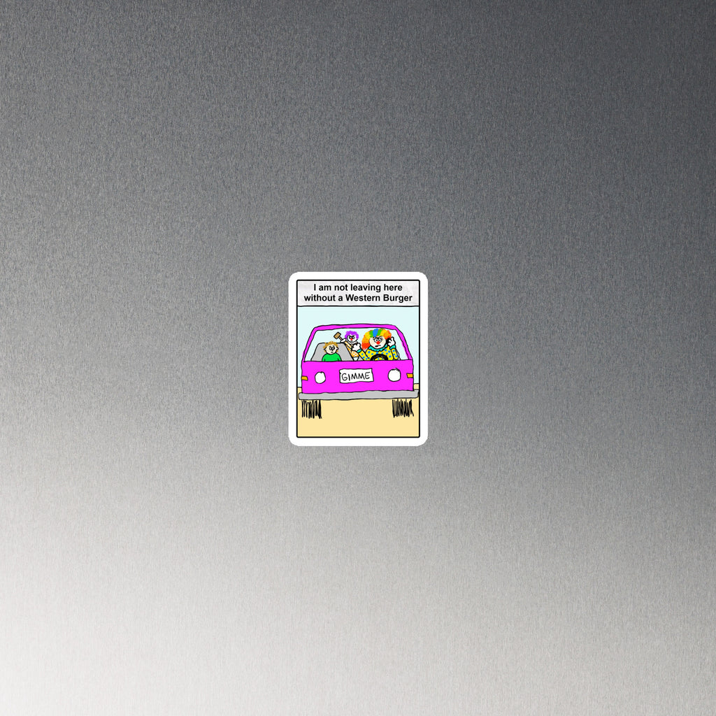 Sock Puppet Master "Western Burger" Clown Magnet