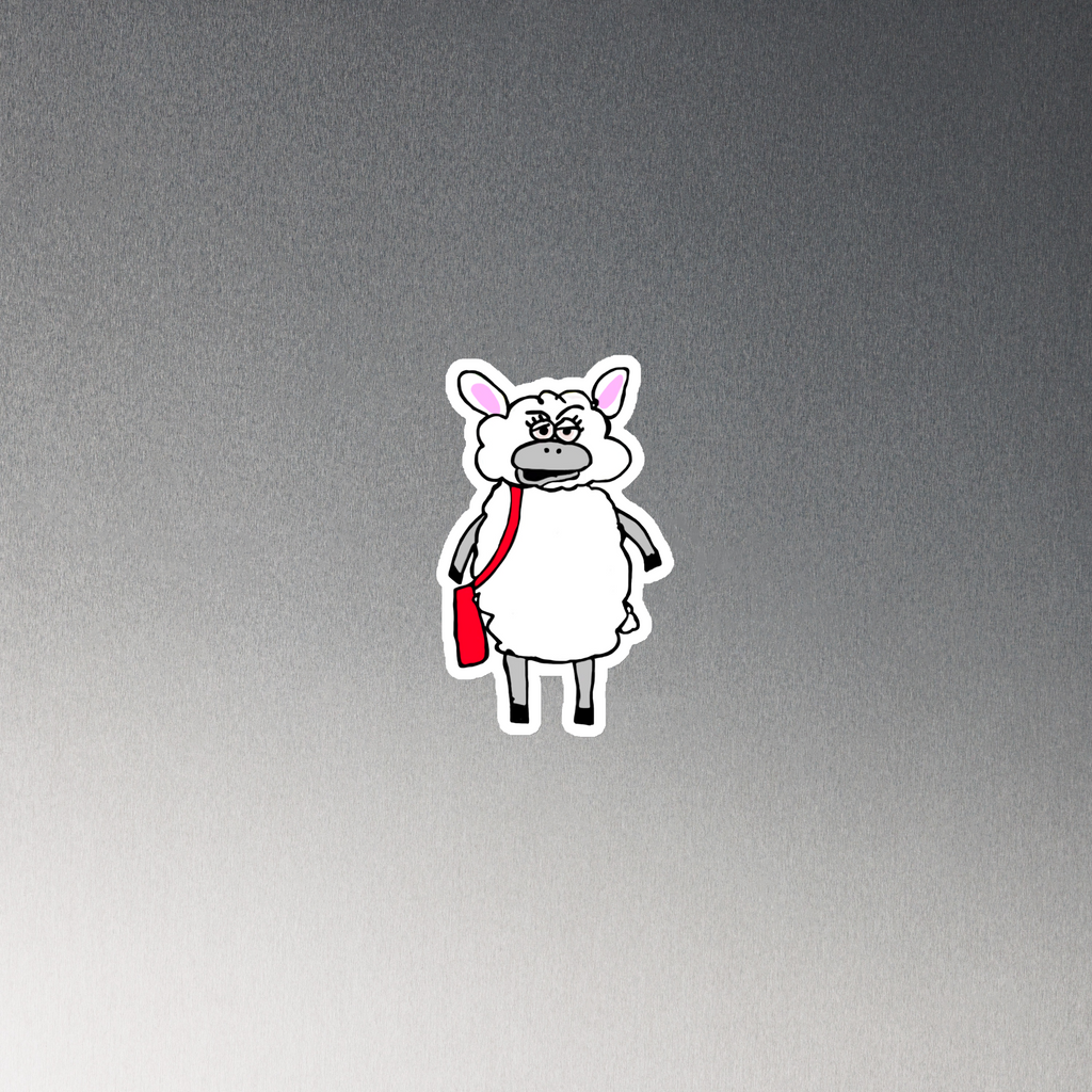 Sock Puppet Master Buzzed Sheep Magnet