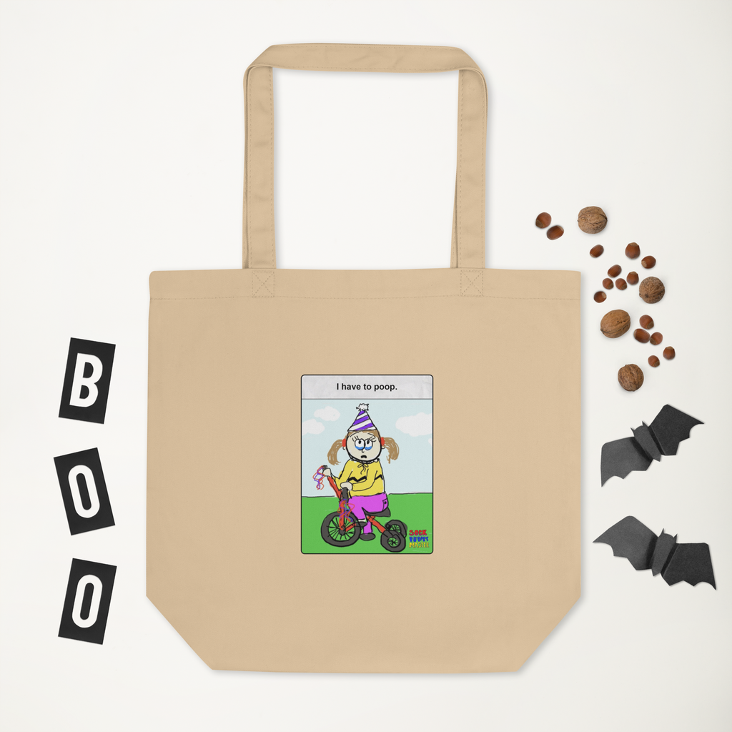 Sock Puppet Master "I Have to Poop" Tricycle Girl Eco Tote Bag