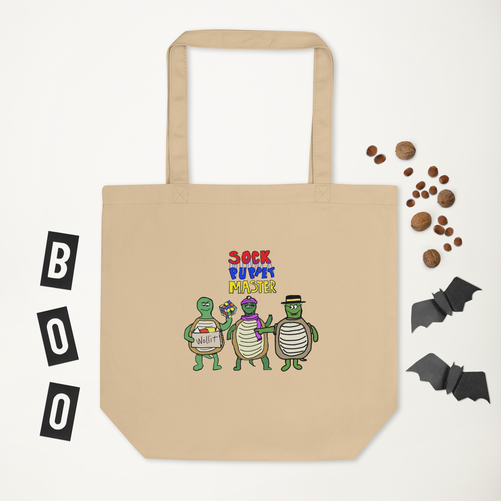 Sock Puppet Master Turtle Trio Tote Bag