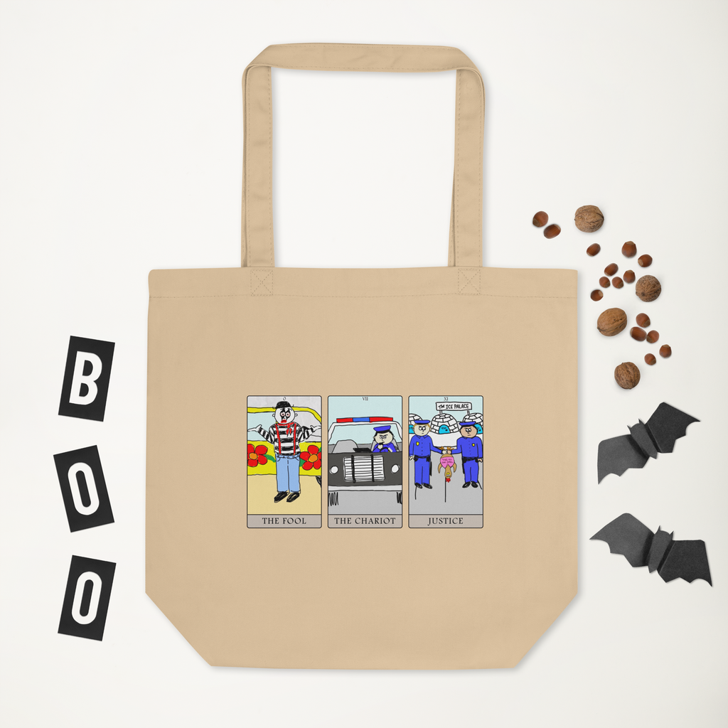 Sock Puppet Master The Fool, The Chariot, & Justice Tarot Eco Tote Bag