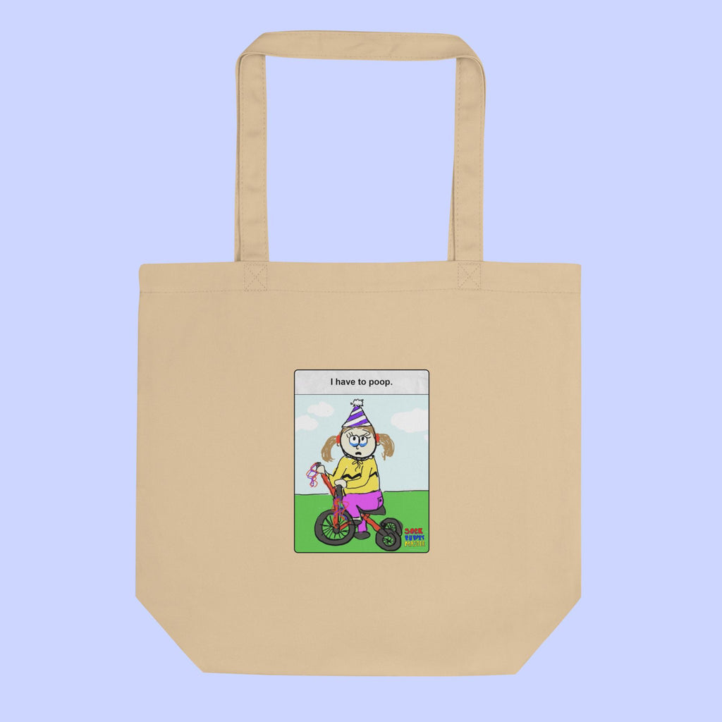 Sock Puppet Master "I Have to Poop" Tricycle Girl Eco Tote Bag