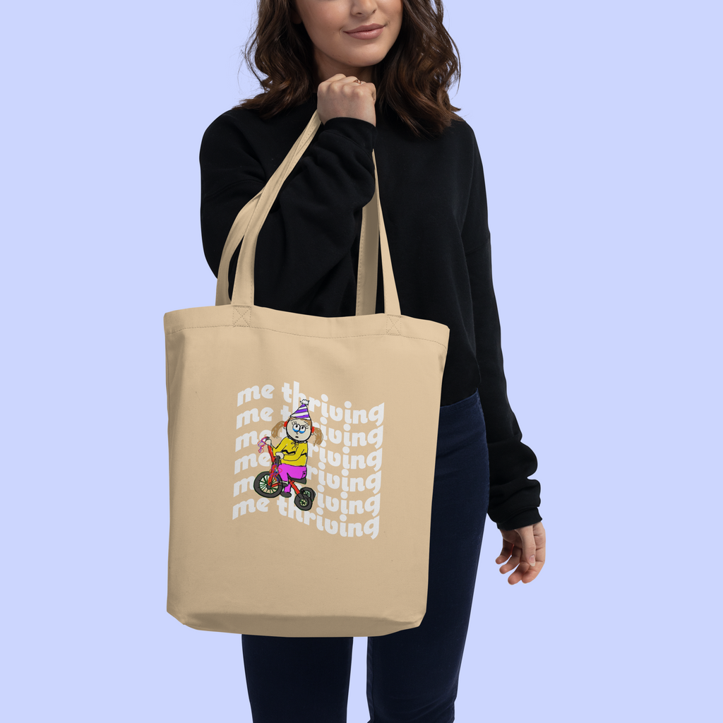 Sock Puppet Master Me Thriving Tricycle Girl Eco Tote Bag