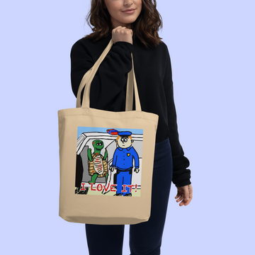 Sock Puppet Master "I love it" Turtle Eco Tote Bag