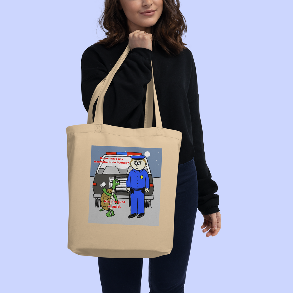 Sock Puppet Master "I'm Stupid" Turtle Eco Tote Bag