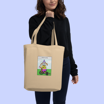 Sock Puppet Master "I Have to Poop" Tricycle Girl Eco Tote Bag