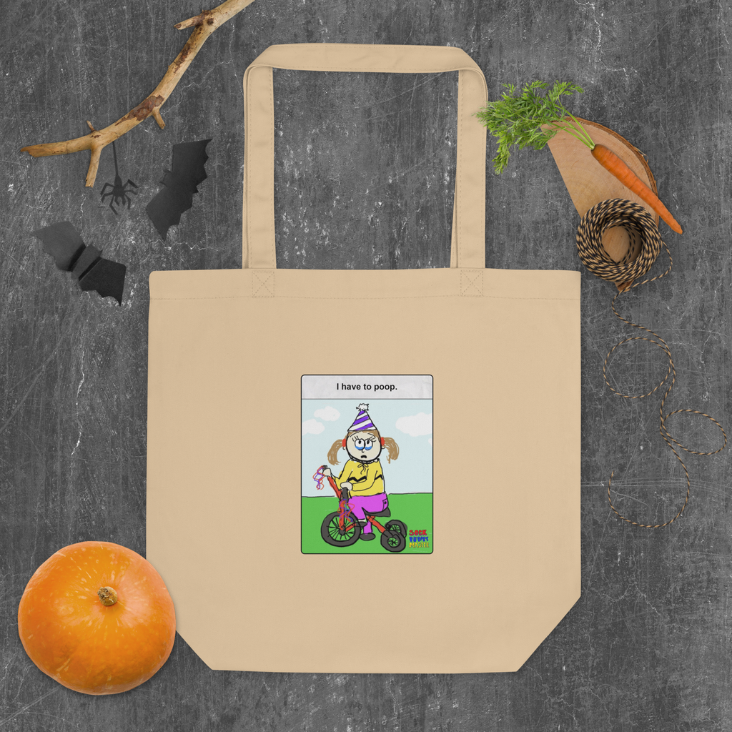 Sock Puppet Master "I Have to Poop" Tricycle Girl Eco Tote Bag