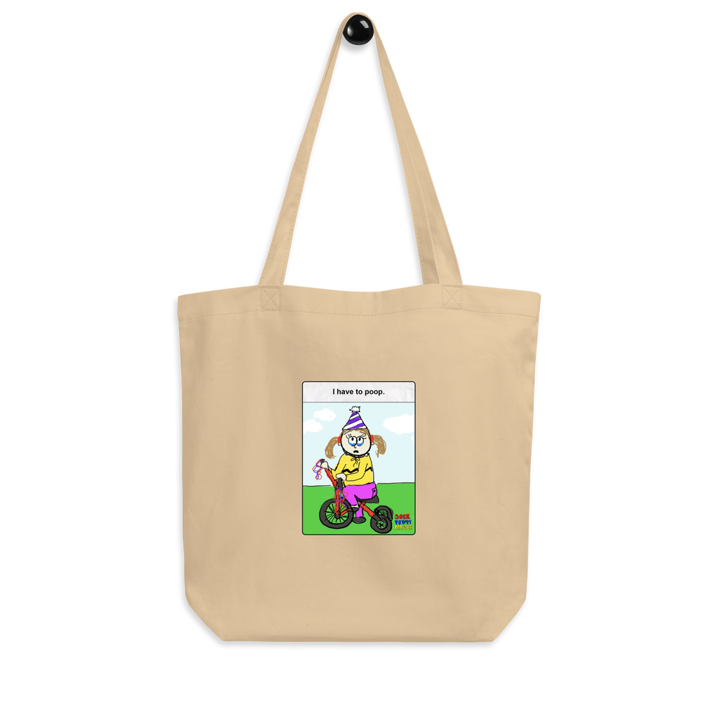 Sock Puppet Master "I Have to Poop" Tricycle Girl Eco Tote Bag