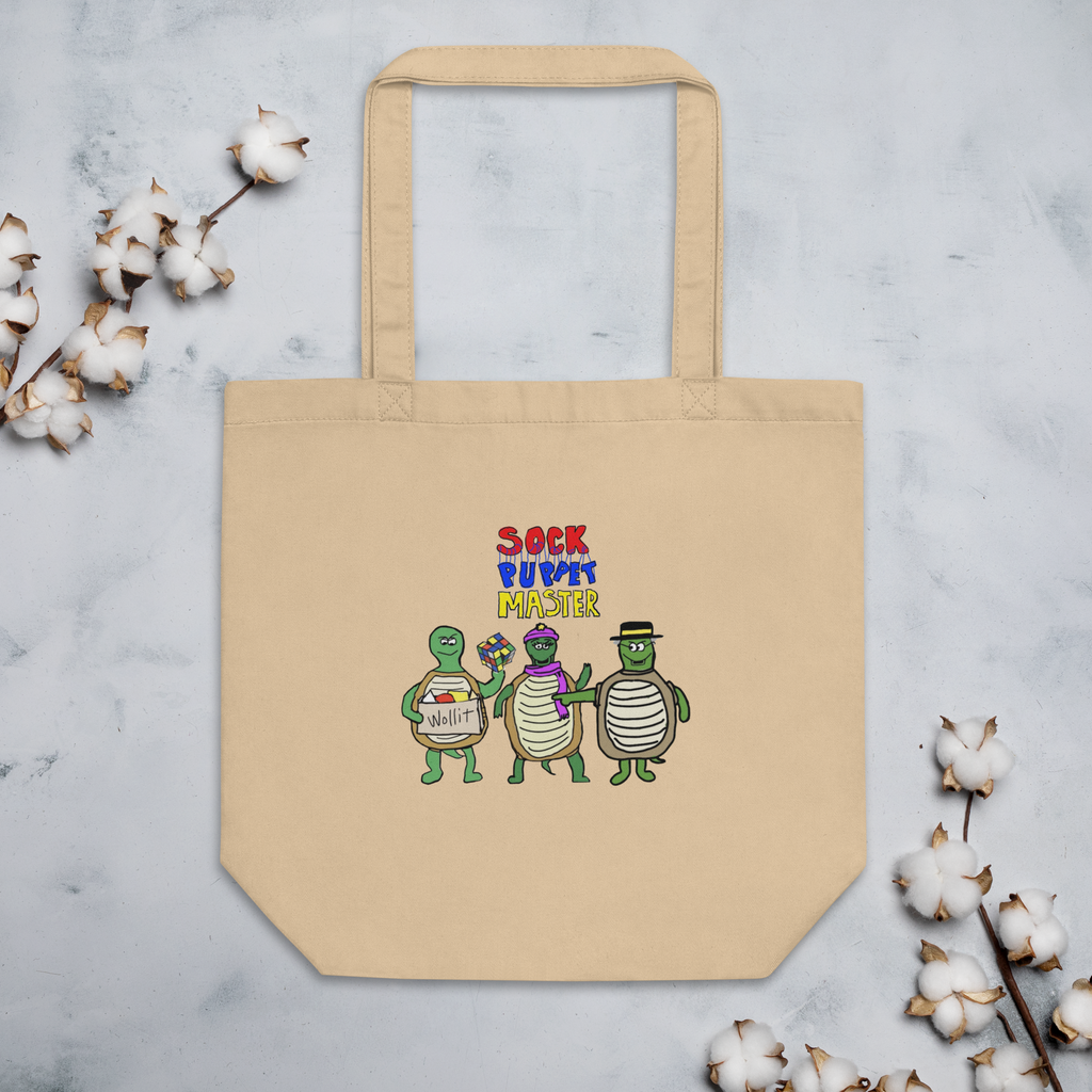 Sock Puppet Master Turtle Trio Tote Bag