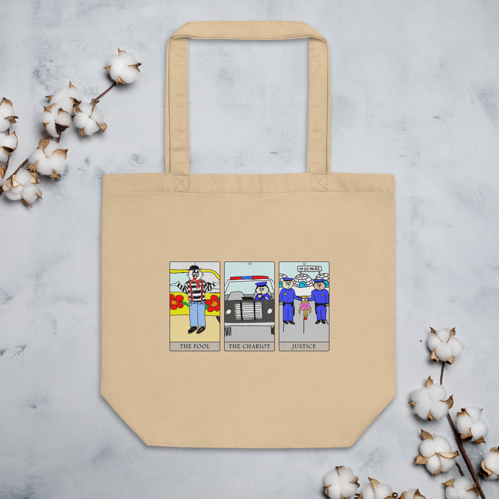 Sock Puppet Master The Fool, The Chariot, & Justice Tarot Eco Tote Bag