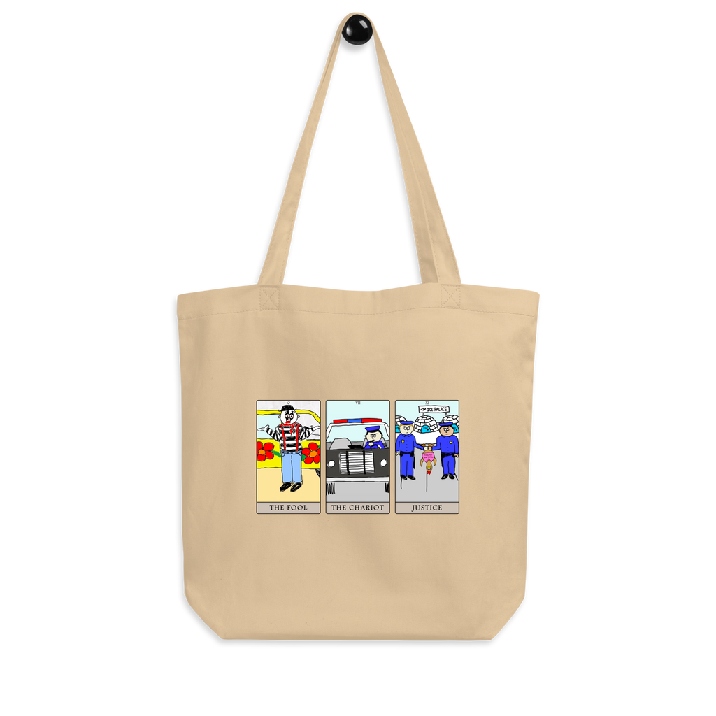 Sock Puppet Master The Fool, The Chariot, & Justice Tarot Eco Tote Bag