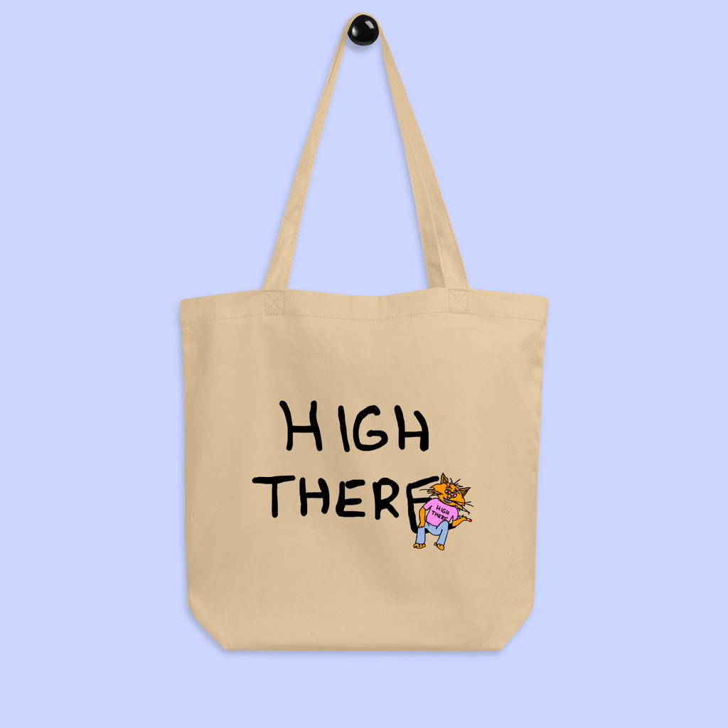Sock Puppet Master "High There" Cat Eco Tote Bag