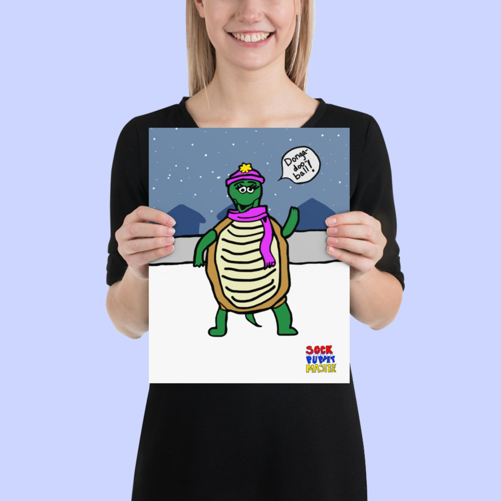 Sock Puppet Master "Dongadooball" Turtle Poster