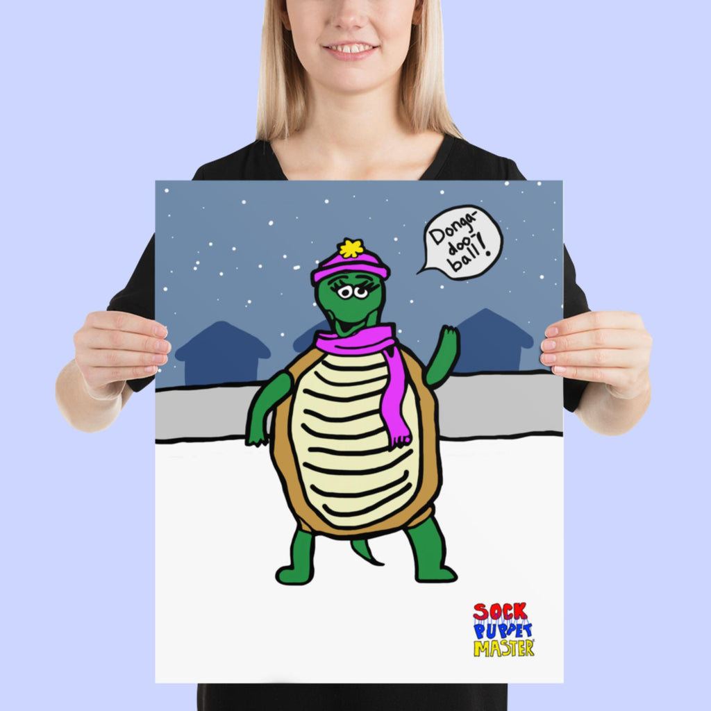 Sock Puppet Master "Dongadooball" Turtle Poster