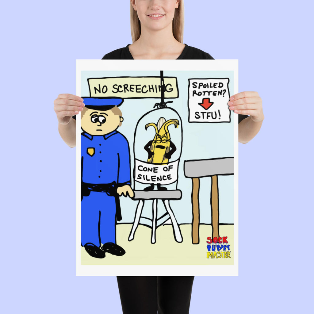 Sock Puppet Master "Cone of Silence" Banana Poster