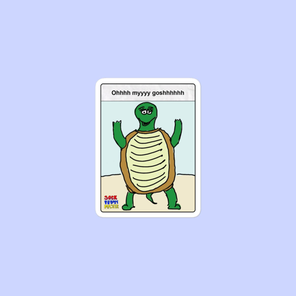 Sock Puppet Master OMG Turtle Bubble-free Sticker