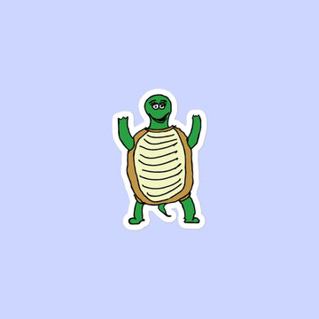 Sock Puppet Master Surprised Turtle Bubble-free Sticker