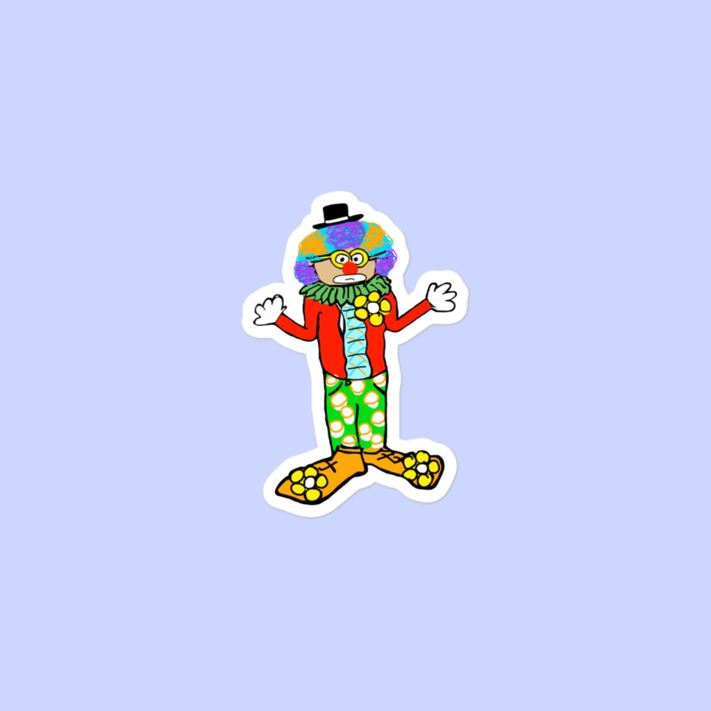 Sock Puppet Master Clown Shrug Bubble-free Sticker