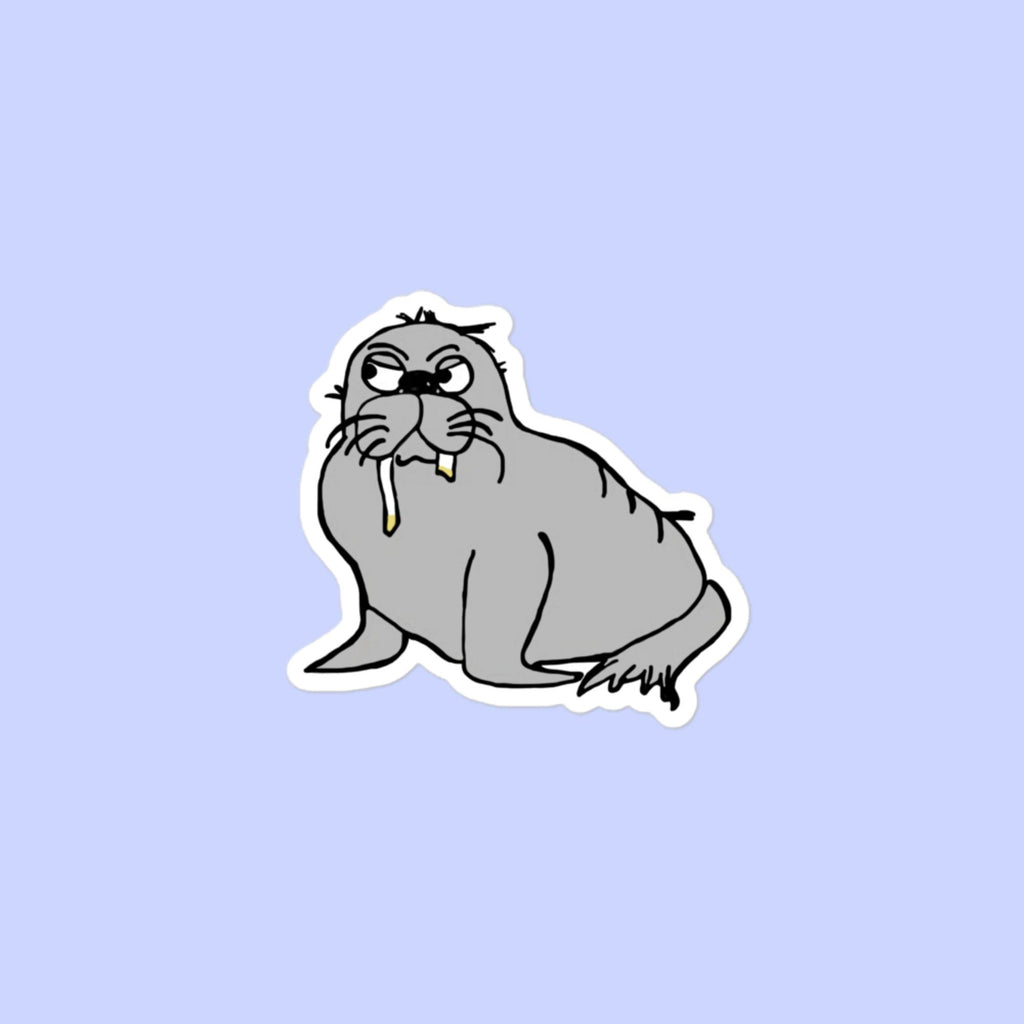 Sock Puppet Master Judgmental Walrus Bubble-free Sticker