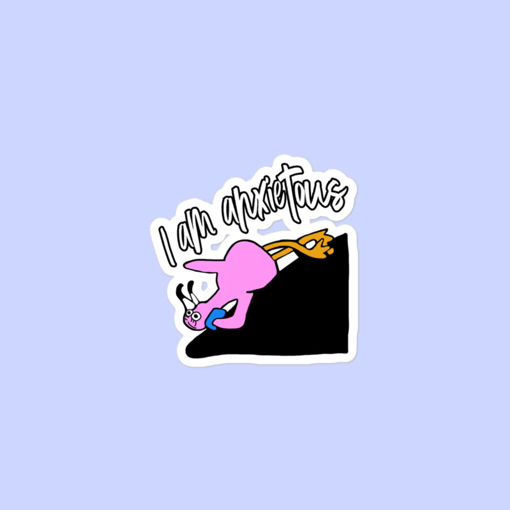 Sock Puppet Master "I am Anxietous" Flamingo Bubble-free Sticker