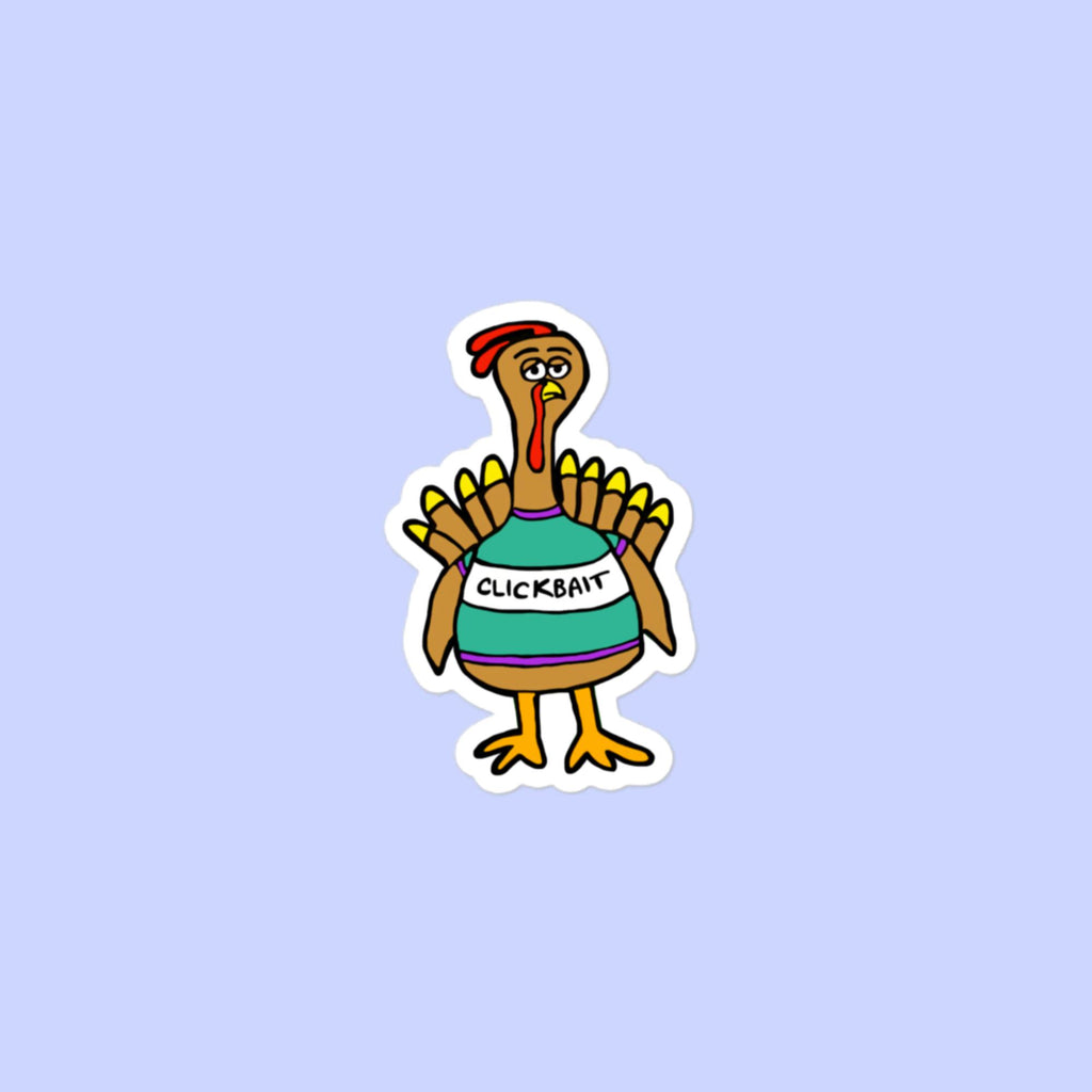 Sock Puppet Master "Clickbait" Turkey Bubble-free Sticker