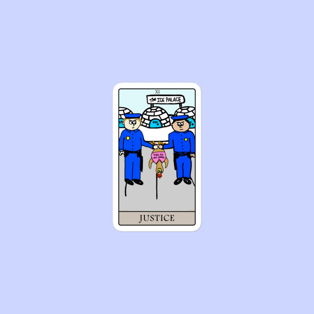 Sock Puppet Master "Justice" Tarot Bubble-free Sticker