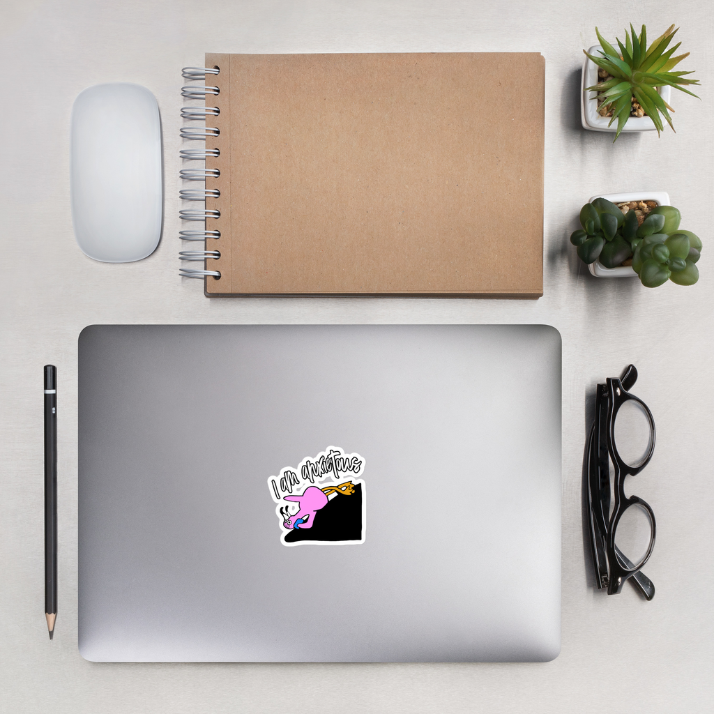 Sock Puppet Master "I am Anxietous" Flamingo Bubble-free Sticker