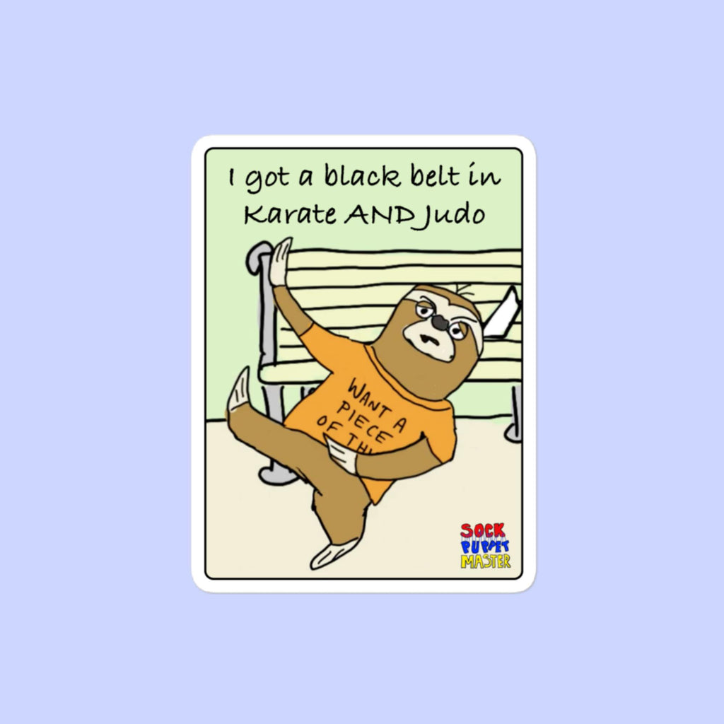 Sock Puppet Master Fighting Sloth Bubble-free Sticker