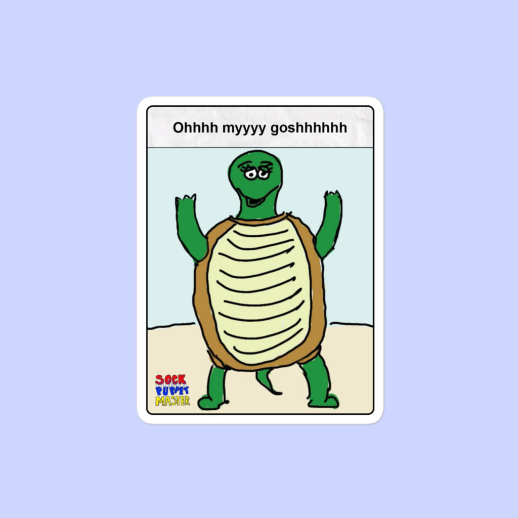 Sock Puppet Master OMG Turtle Bubble-free Sticker