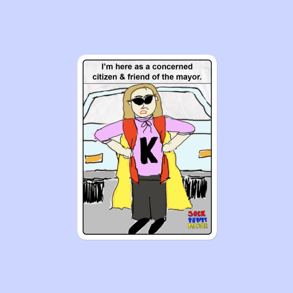 Sock Puppet Master Concerned Karen Bubble-free Sticker