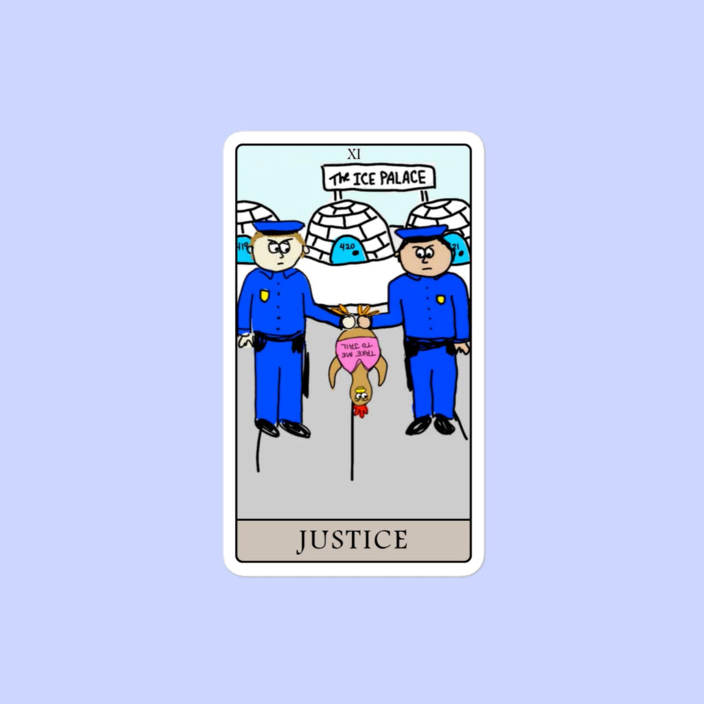 Sock Puppet Master "Justice" Tarot Bubble-free Sticker