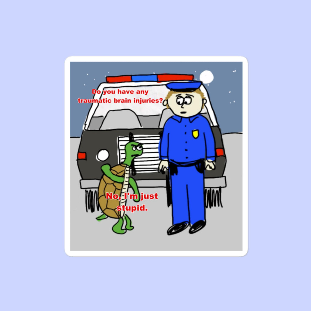 Sock Puppet Master "I'm Stupid" Turtle Bubble-free Sticker