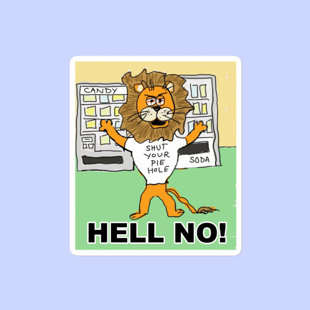 Sock Puppet Master "Hell No" Lion Bubble-Free Sticker - Sock Puppet Master, Inc