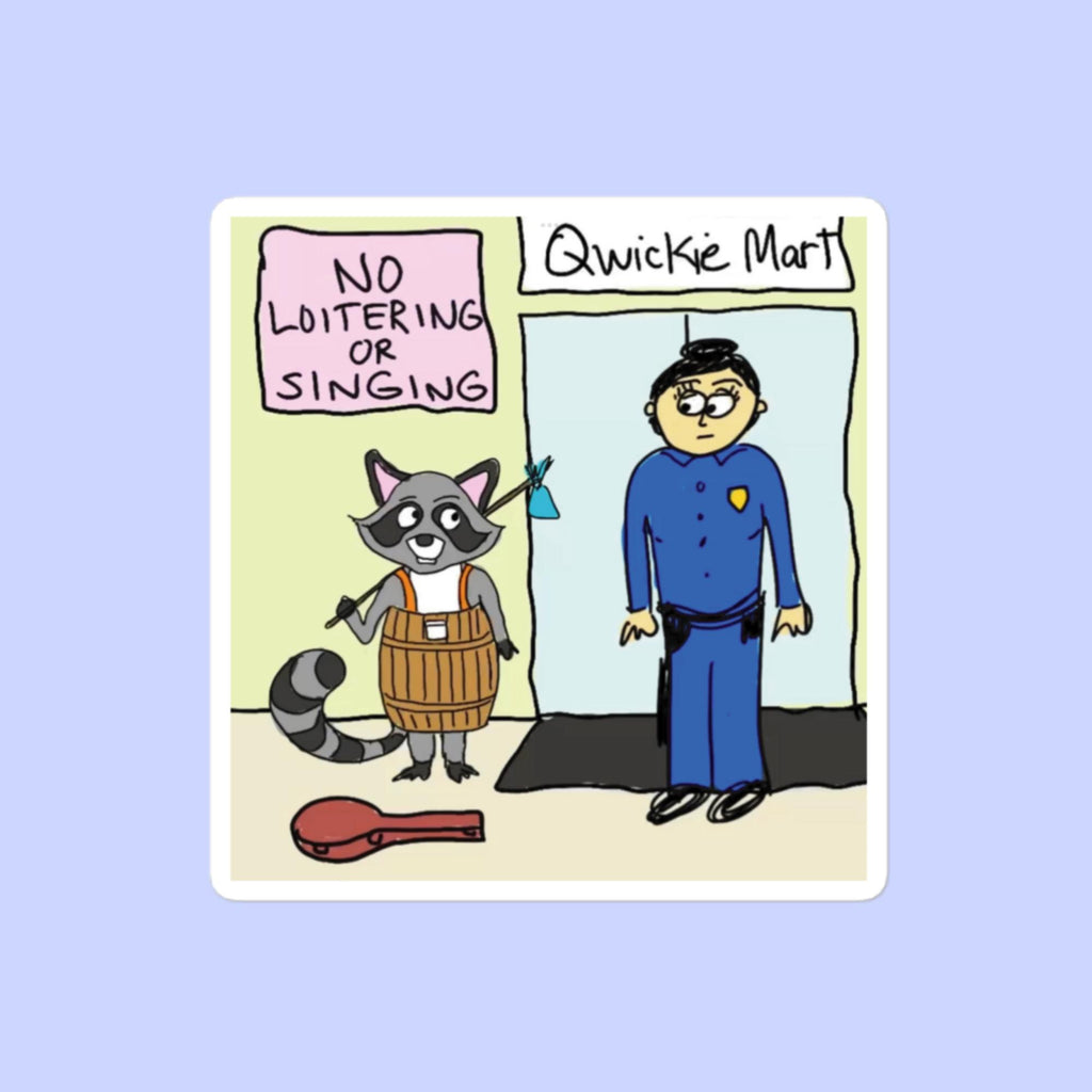 Sock Puppet Master Loitering Raccoon Bubble-free Sticker