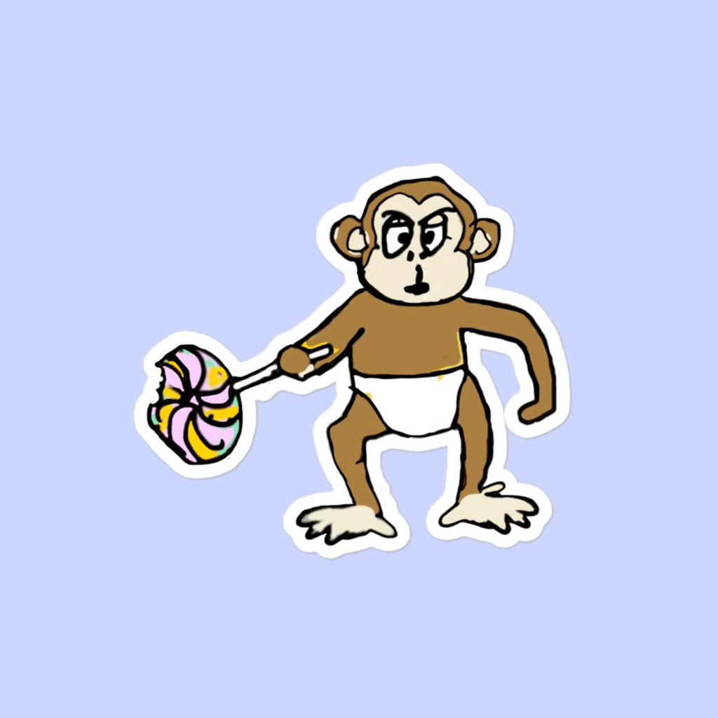 Sock Puppet Master Lollipop Monkey Bubble-free Sticker