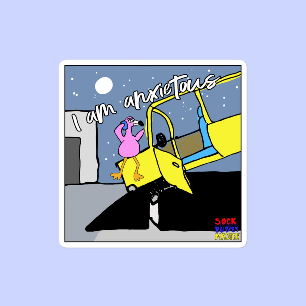 Sock Puppet Master Anxietous Flamingo Bubble-free Sticker