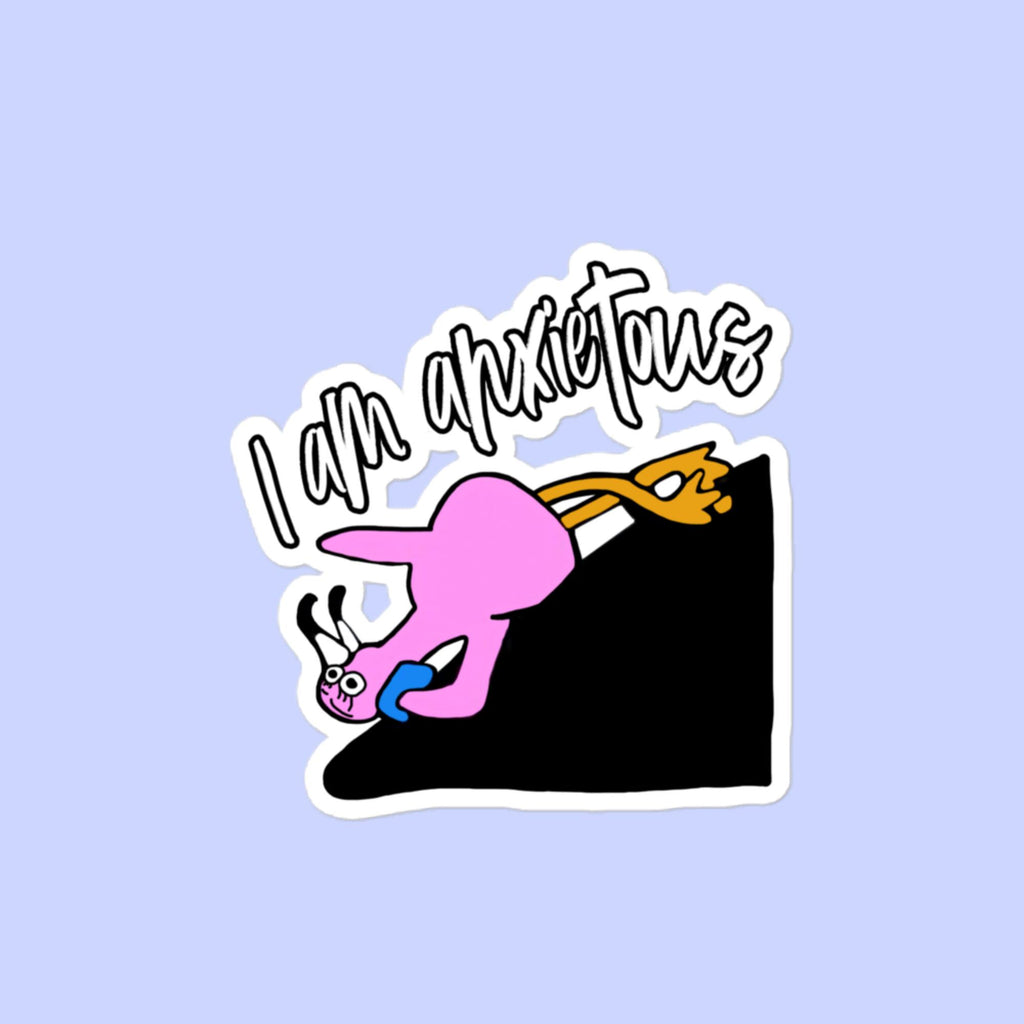 Sock Puppet Master "I am Anxietous" Flamingo Bubble-free Sticker