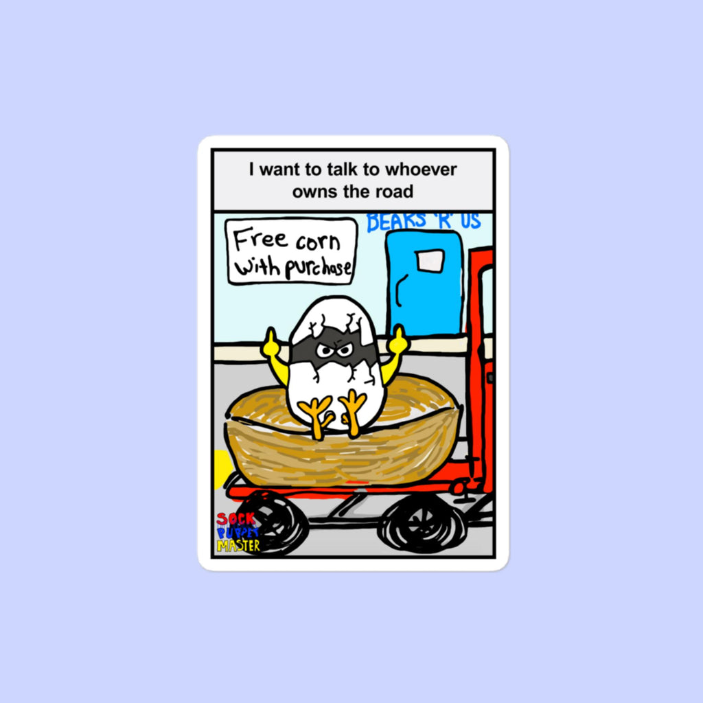 Sock Puppet Master Disgruntled Baby Chick Bubble-free Sticker