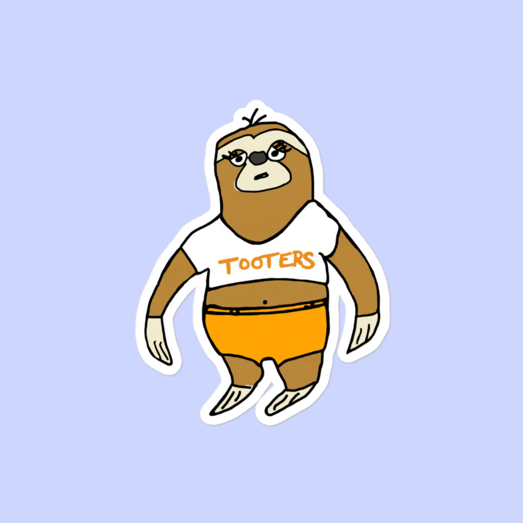 Sock Puppet Master "Tooters" Sloth Bubble-free Sticker