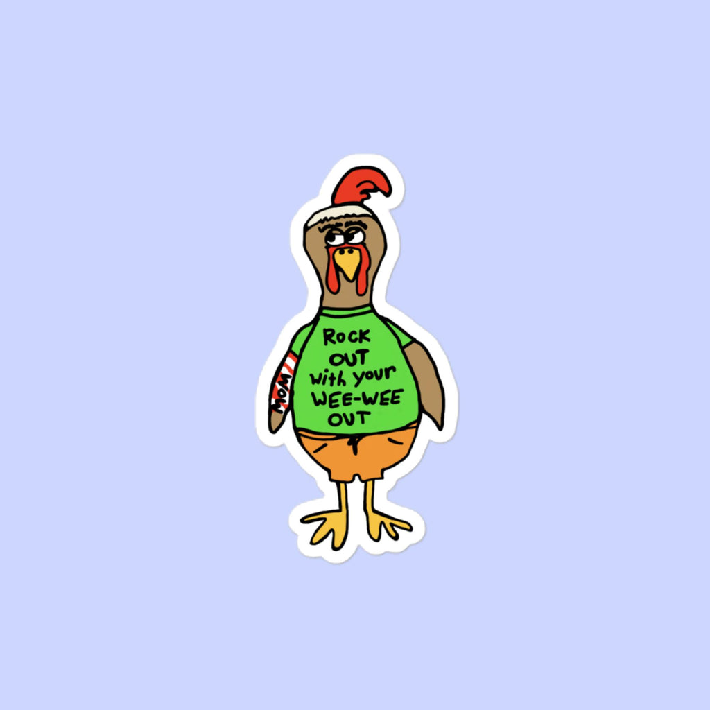 Sock Puppet Master "Wee-Wee" Chicken Bubble-free Sticker