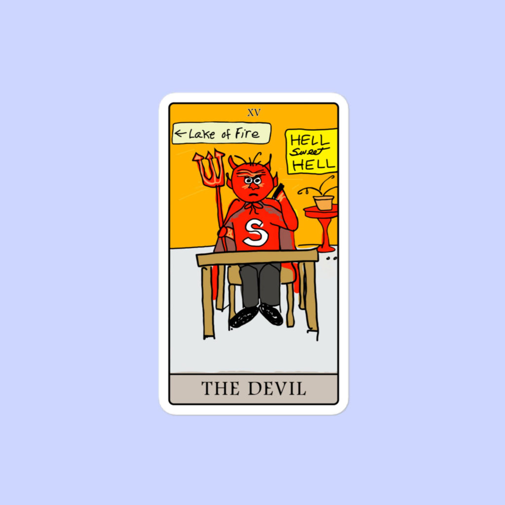 Sock Puppet Master "The Devil" Tarot Bubble-free Sticker