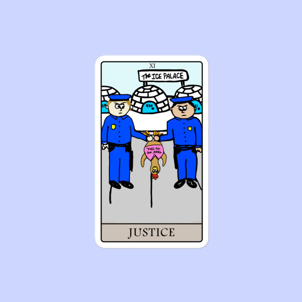 Sock Puppet Master "Justice" Tarot Bubble-free Sticker