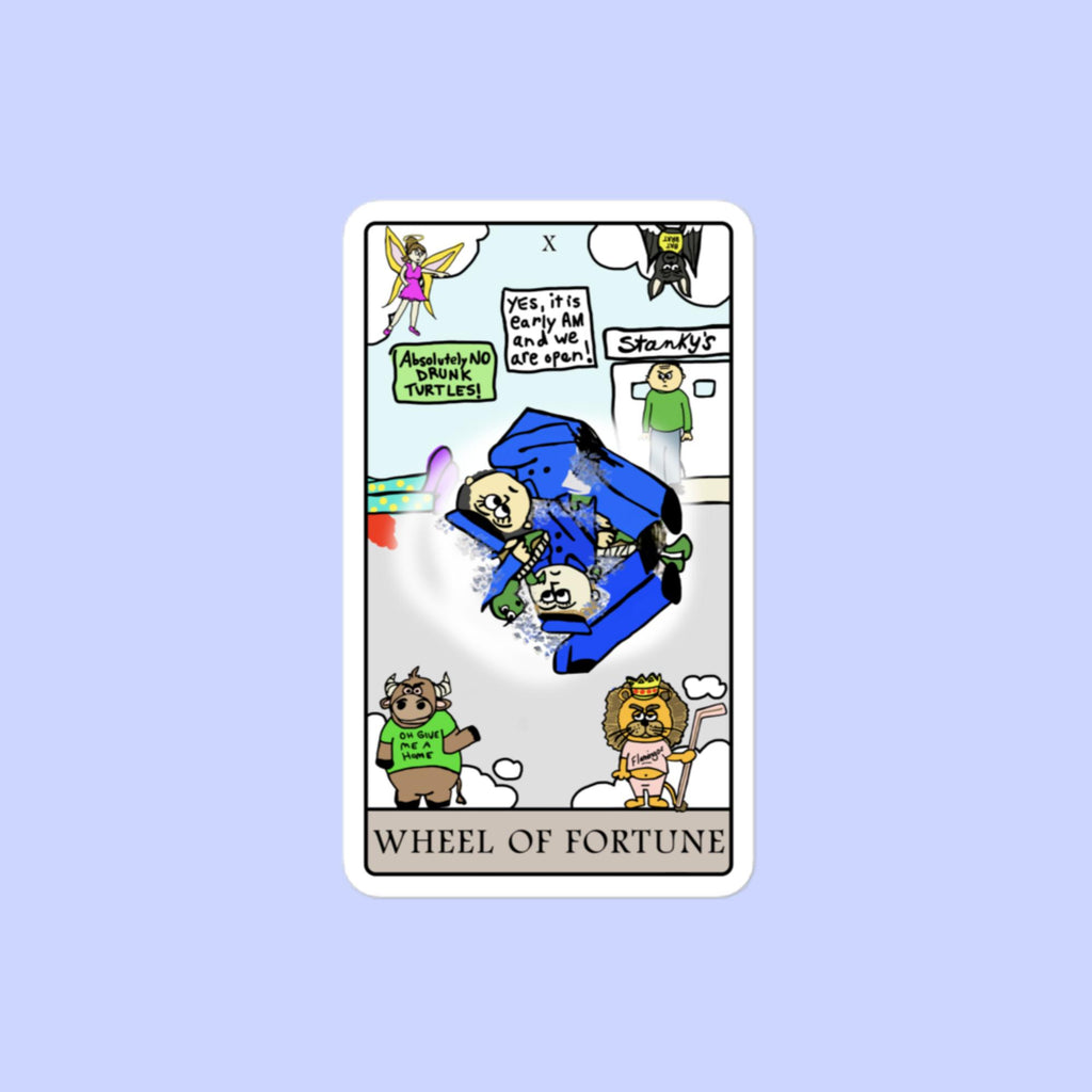 Sock Puppet Master "Wheel of Fortune" Tarot Card Bubble-free Sticker