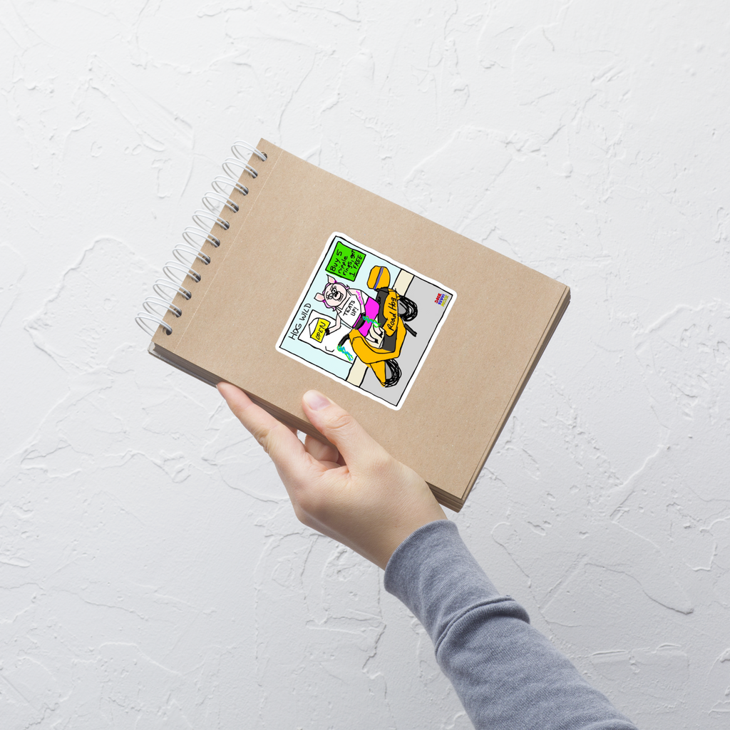 Sock Puppet Master "Teats Up!" Moped Pig Bubble-free Sticker