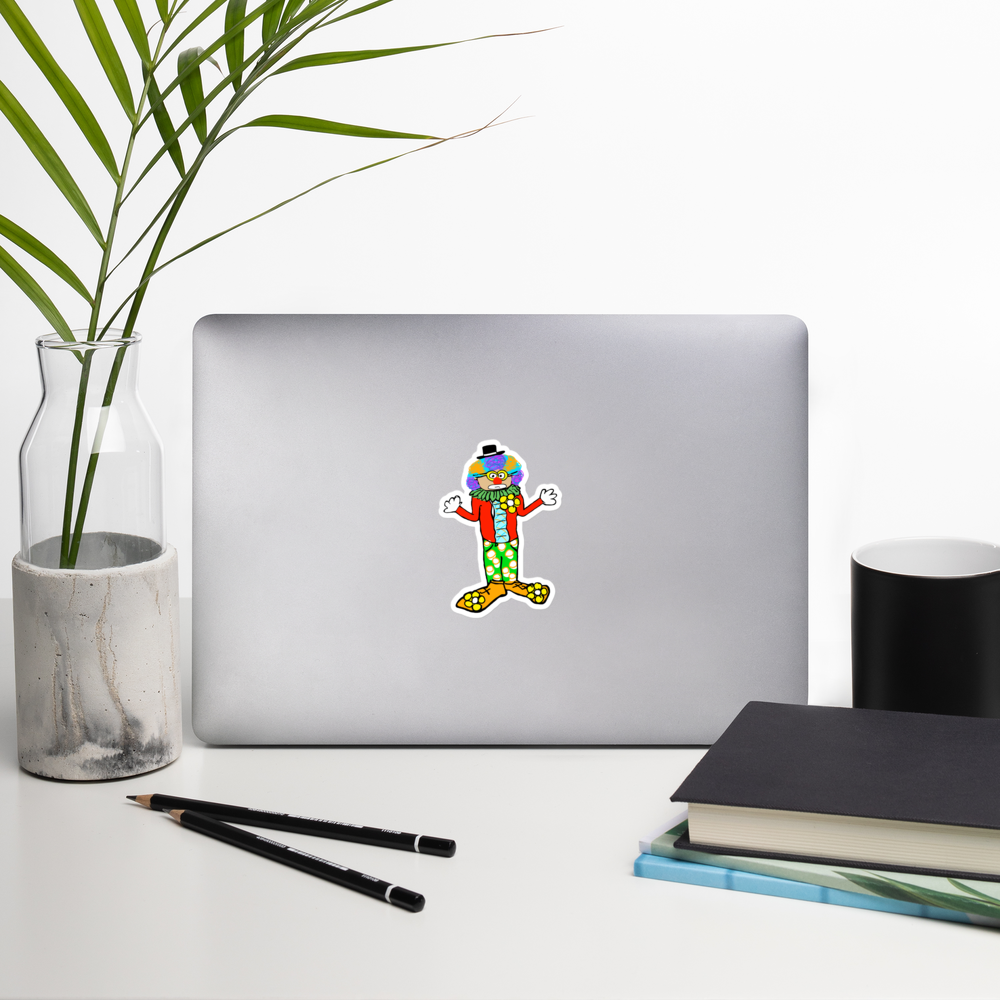 Sock Puppet Master Clown Shrug Bubble-free Sticker